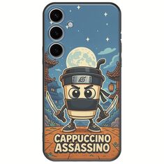 Brainrot - Cappuccino Assasino Samsung Galaxy S25 5G Black TPU (Μαύρη Σιλικόνη)