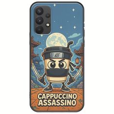 Brainrot - Cappuccino Assasino Samsung Galaxy A32 4G Black TPU (Μαύρη Σιλικόνη)