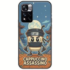 Brainrot - Cappuccino Assasino Xiaomi Redmi Note 11 Pro Plus 5G Black TPU (Μαύρη Σιλικόνη)