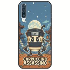 Brainrot - Cappuccino Assasino Samsung Galaxy A50 Black TPU (Μαύρη Σιλικόνη)
