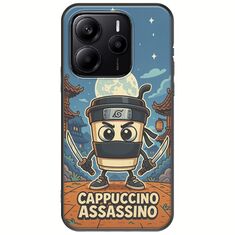 Brainrot - Cappuccino Assasino Xiaomi Redmi Note 14 5G Black TPU (Μαύρη Σιλικόνη)