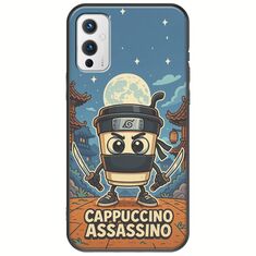 Brainrot - Cappuccino Assasino OnePlus 9 Black TPU (Μαύρη Σιλικόνη)