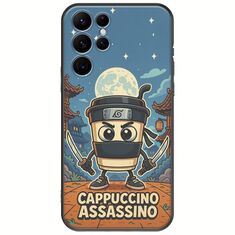 Brainrot - Cappuccino Assasino Samsung Galaxy S22 Ultra Black TPU (Μαύρη Σιλικόνη)