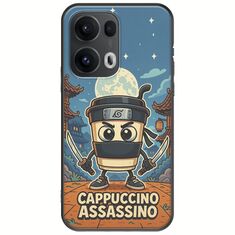 Brainrot - Cappuccino Assasino Oppo Reno 13 Pro 5G Black TPU (Μαύρη Σιλικόνη)