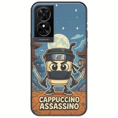 Brainrot - Cappuccino Assasino TCL 50 SE Black TPU (Μαύρη Σιλικόνη)