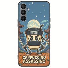 Brainrot - Cappuccino Assasino Samsung Galaxy M55 5G Black TPU (Μαύρη Σιλικόνη)