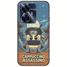 Brainrot - Cappuccino Assasino Realme C55 Black TPU (Μαύρη Σιλικόνη)
