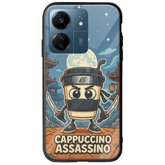 Brainrot - Cappuccino Assasino Xiaomi Redmi 13C Groove TPU (Tempered Glass και TPU)