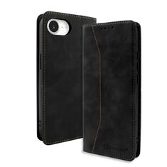 Θήκη Bodycell PU Leather Book iPhone 16e σε μαύρο χρώμα