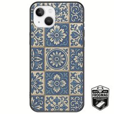 Aegean Mosaic iPhone 14 FrogMag 3M (Wireless Ready, Drop Tested, Black Frame & Edges)