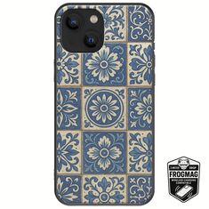 Aegean Mosaic iPhone 13  FrogMag 3M (Wireless Ready, Drop Tested, Black Frame & Edges)