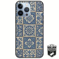 Aegean Mosaic iPhone 13 Pro FrogMag 3M (Wireless Ready, Drop Tested, Black Frame & Edges)