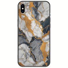 The Marble Collection - Artistic iPhone X / XS Black TPU (Μαύρη Σιλικόνη)