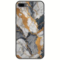 The Marble Collection - Artistic iPhone 8 Plus Black TPU (Μαύρη Σιλικόνη)