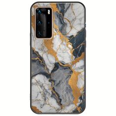 The Marble Collection - Artistic Huawei P40 Pro Black TPU (Μαύρη Σιλικόνη)