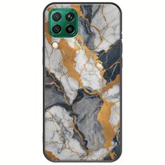 The Marble Collection - Artistic Huawei P40 Lite Black TPU (Μαύρη Σιλικόνη)