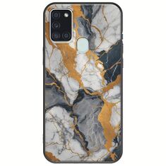 The Marble Collection - Artistic Samsung Galaxy A21s Black TPU (Μαύρη Σιλικόνη)