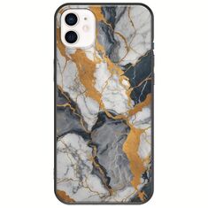 The Marble Collection - Artistic iPhone 12 mini Black TPU (Μαύρη Σιλικόνη)