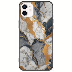 The Marble Collection - Artistic iPhone 12 Black TPU (Μαύρη Σιλικόνη)