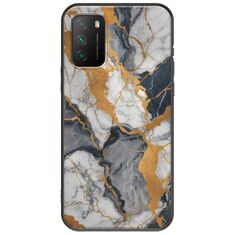 The Marble Collection - Artistic Xiaomi Poco M3 Black TPU (Μαύρη Σιλικόνη)