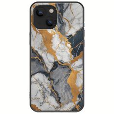 The Marble Collection - Artistic iPhone 13 mini Black TPU (Μαύρη Σιλικόνη)