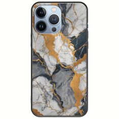 The Marble Collection - Artistic iPhone 13 Pro Black TPU (Μαύρη Σιλικόνη)