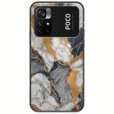 The Marble Collection - Artistic Xiaomi Poco M4 Pro 4G Black TPU (Μαύρη Σιλικόνη)