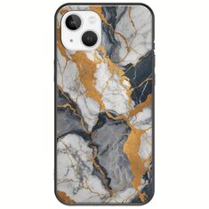 The Marble Collection - Artistic iPhone 14 Black TPU (Μαύρη Σιλικόνη)