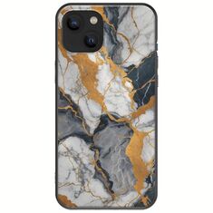 The Marble Collection - Artistic iPhone 14 Plus Black TPU (Μαύρη Σιλικόνη)