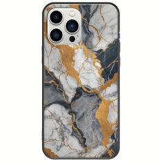The Marble Collection - Artistic iPhone 14 Pro Black TPU (Μαύρη Σιλικόνη)