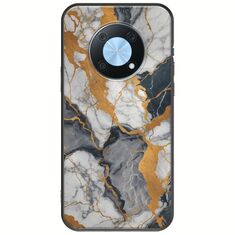 The Marble Collection - Artistic Huawei Nova Y90 Black TPU (Μαύρη Σιλικόνη)