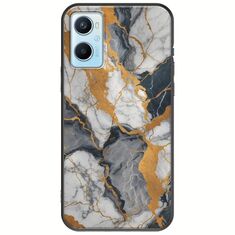The Marble Collection - Artistic Oppo A96 4G Black TPU (Μαύρη Σιλικόνη)