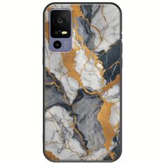The Marble Collection - Artistic TCL 40R 5G Black TPU (Μαύρη Σιλικόνη)