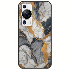 The Marble Collection - Artistic Huawei P60 Pro Black TPU (Μαύρη Σιλικόνη)