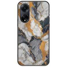 The Marble Collection - Artistic Oppo A98 5G Black TPU (Μαύρη Σιλικόνη)