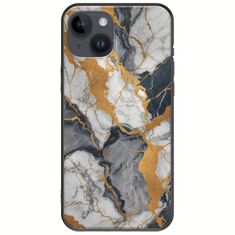 The Marble Collection - Artistic iPhone 15 Plus Black TPU (Μαύρη Σιλικόνη)