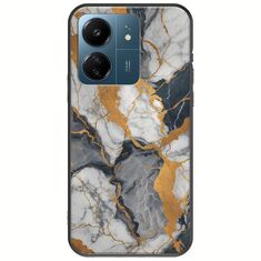 The Marble Collection - Artistic Xiaomi Poco C65 Black TPU (Μαύρη Σιλικόνη)