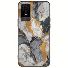 The Marble Collection - Artistic TCL 501 Black TPU (Μαύρη Σιλικόνη)