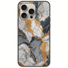 The Marble Collection - Artistic iPhone 16 Pro Black TPU (Μαύρη Σιλικόνη)