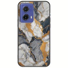 The Marble Collection - Artistic Motorola Moto G85 5G Black TPU (Μαύρη Σιλικόνη)