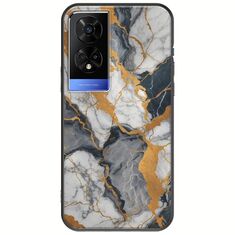 The Marble Collection - Artistic TCL 50 5G Black TPU (Μαύρη Σιλικόνη)