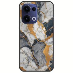 The Marble Collection - Artistic Oppo Reno 13 5G Black TPU (Μαύρη Σιλικόνη)