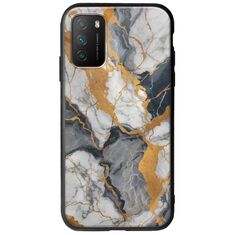The Marble Collection - Artistic Xiaomi Poco M3 Groove TPU (Tempered Glass και TPU)
