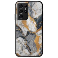 The Marble Collection - Artistic Samsung Galaxy S21 Ultra Groove TPU (Tempered Glass και TPU)