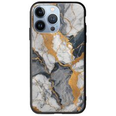 The Marble Collection - Artistic iPhone 13 Pro Groove TPU (Tempered Glass και TPU)