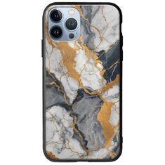 The Marble Collection - Artistic iPhone 12 Pro Groove TPU (Tempered Glass και TPU)