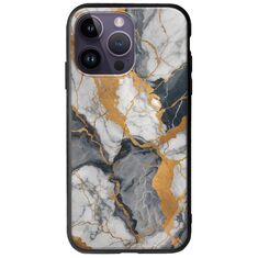 The Marble Collection - Artistic iPhone 15 Pro Groove TPU (Tempered Glass και TPU)