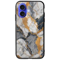 The Marble Collection - Artistic iPhone 16 Groove TPU (Tempered Glass και TPU)