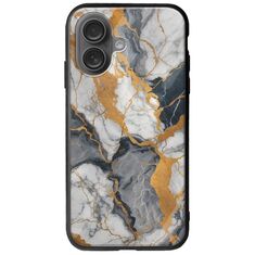 The Marble Collection - Artistic iPhone 16 Plus Groove TPU (Tempered Glass και TPU)