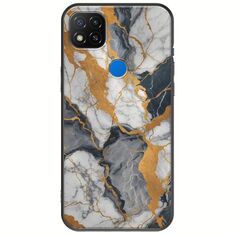The Marble Collection - Artistic Xiaomi Redmi 9C Black TPU (Μαύρη Σιλικόνη)